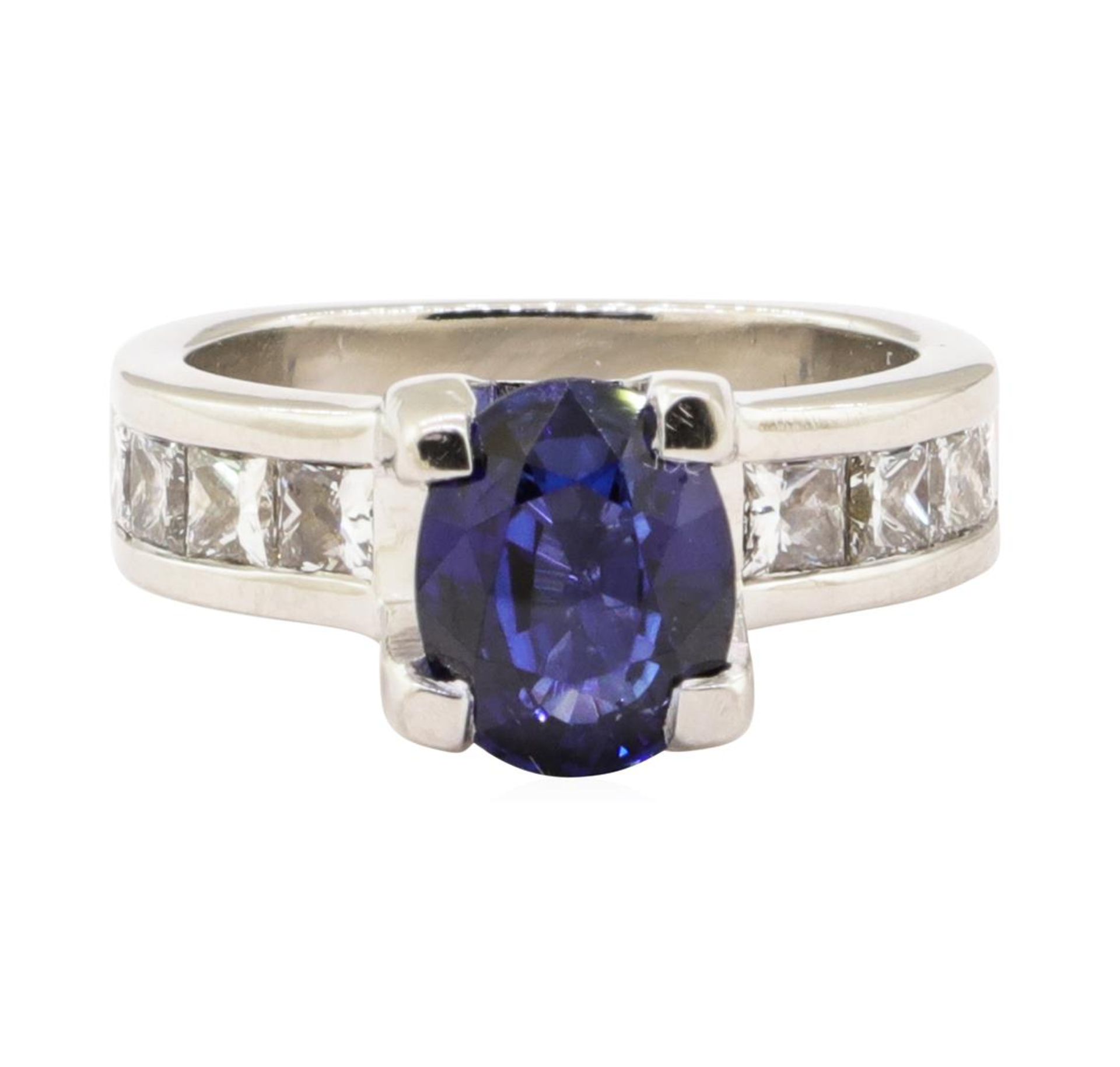 3.01 ctw Blue Sapphire And Diamond Ring - Platinum - Image 2 of 5