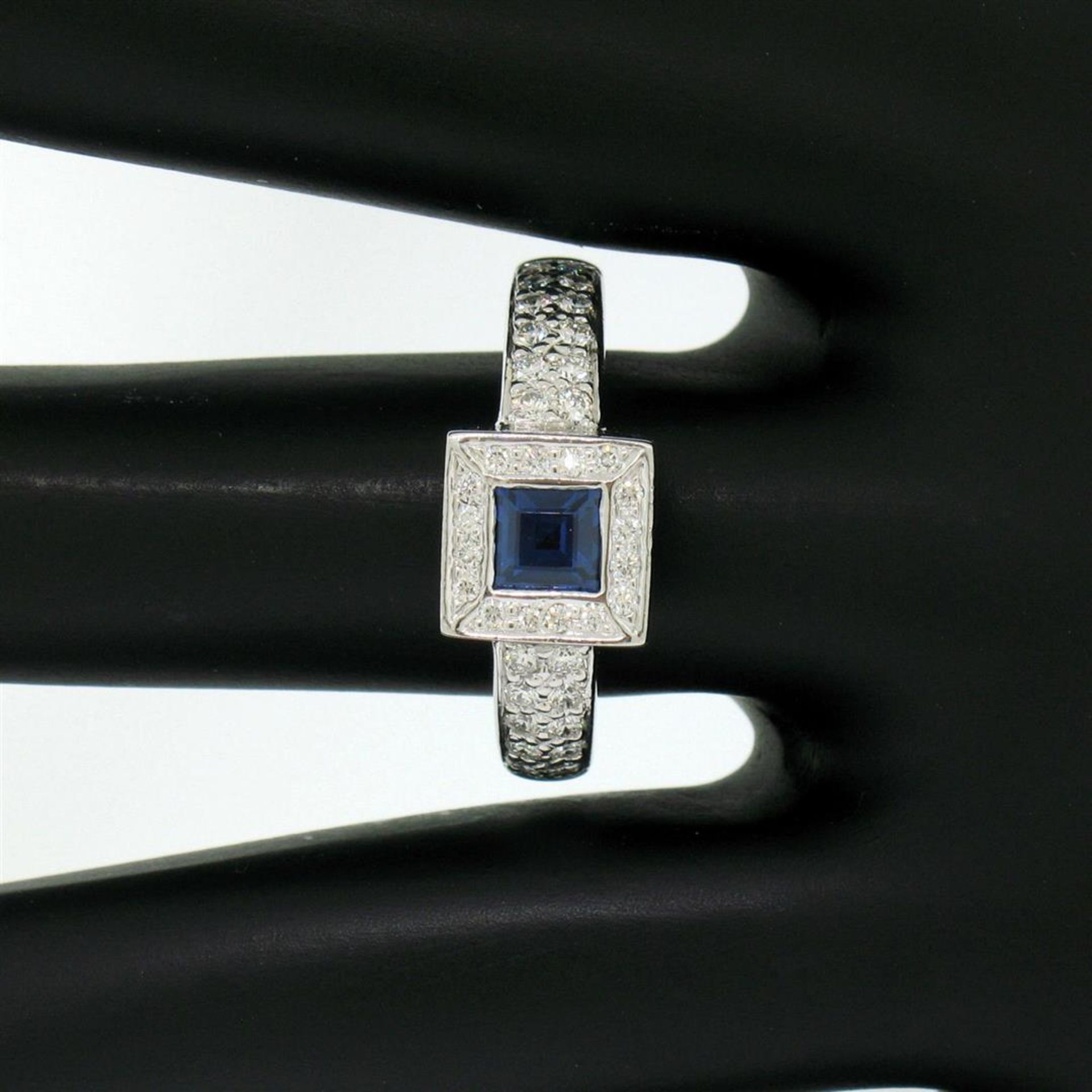 New Platinum Sapphire and Diamond Engagement Ring - Image 9 of 9