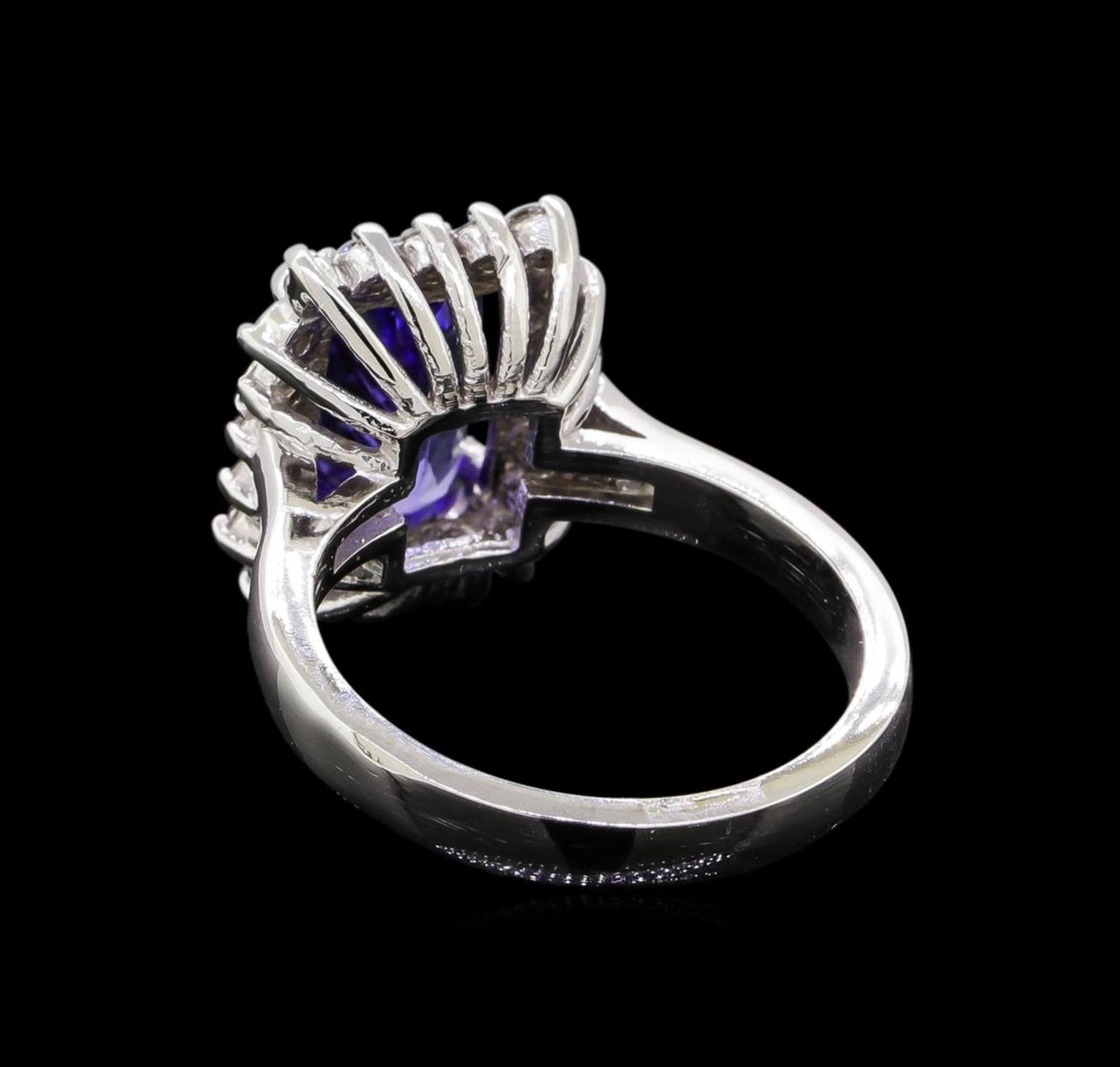 3.25 ctw Tanzanite and Diamond Ring - 14KT White Gold - Image 3 of 4