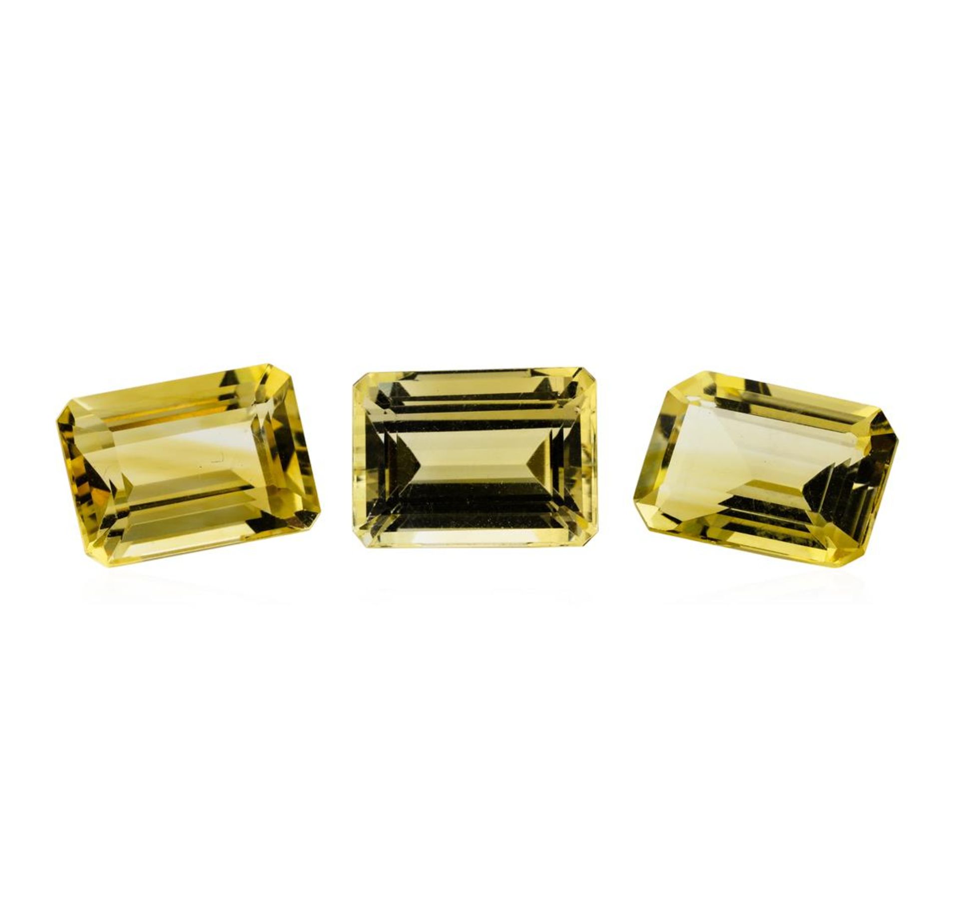 21.38ctw.Natural Emerald Cut Citrine Quartz Parcel of Three