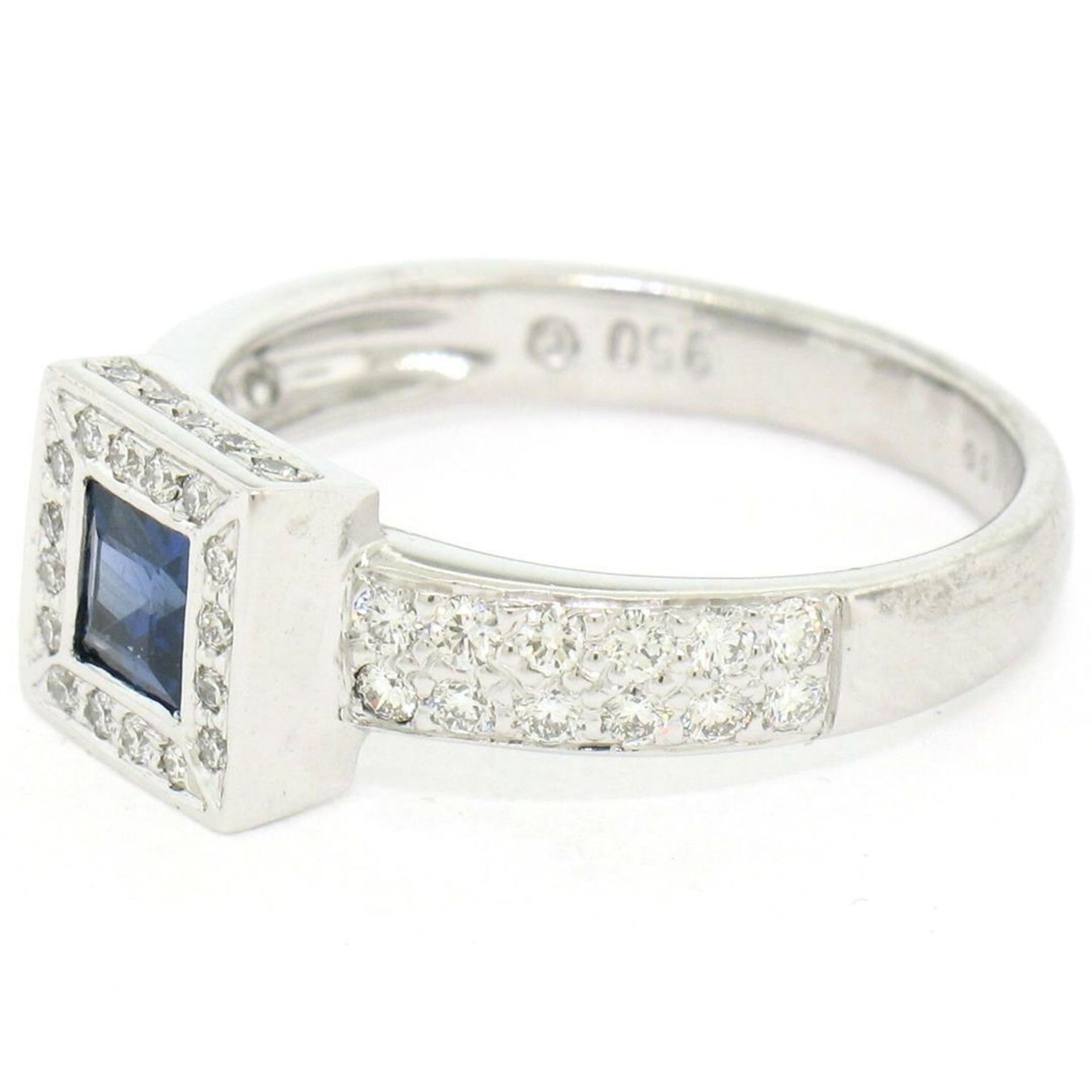 New Platinum Sapphire and Diamond Engagement Ring - Image 4 of 9
