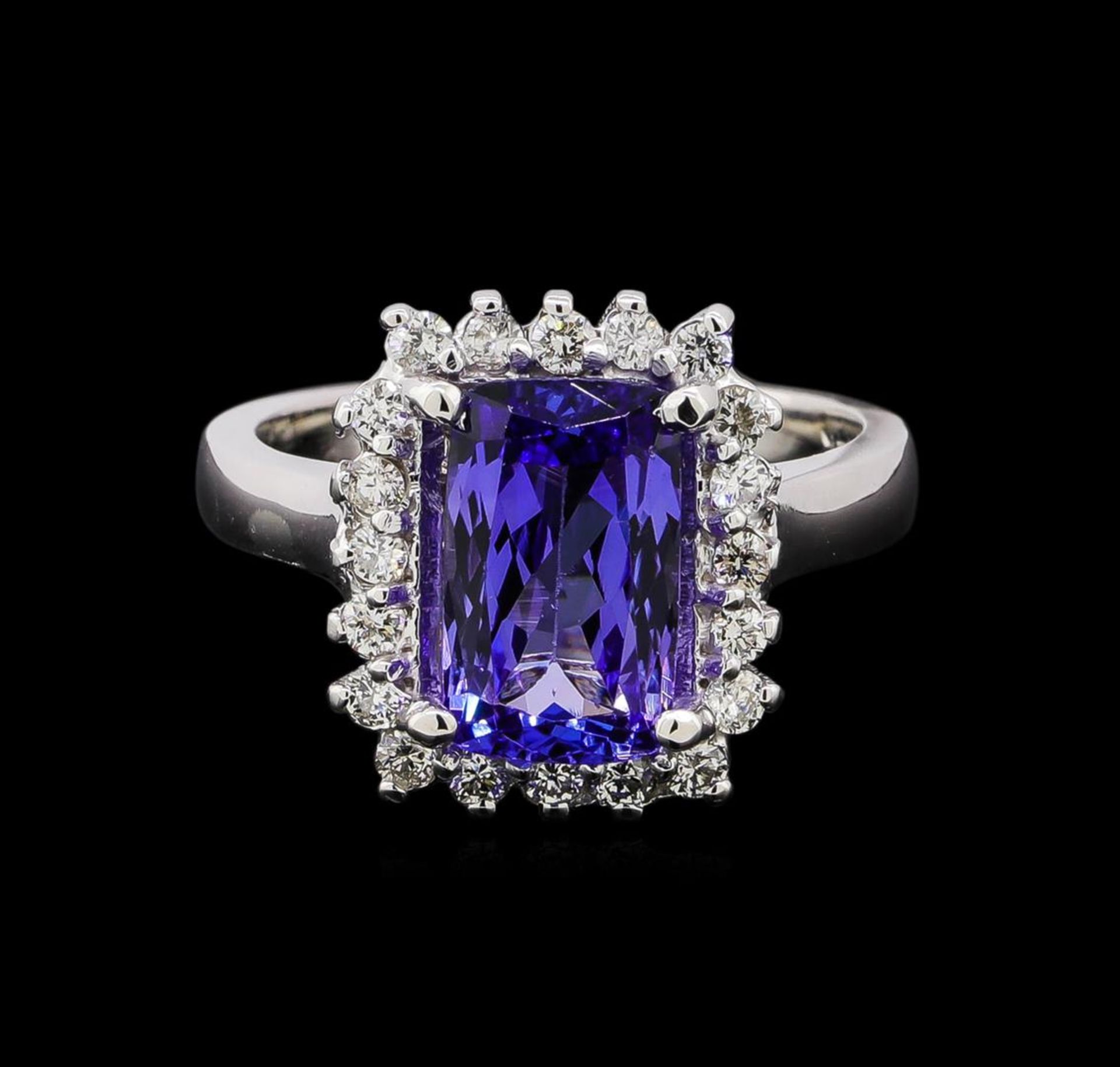 3.25 ctw Tanzanite and Diamond Ring - 14KT White Gold - Image 2 of 4