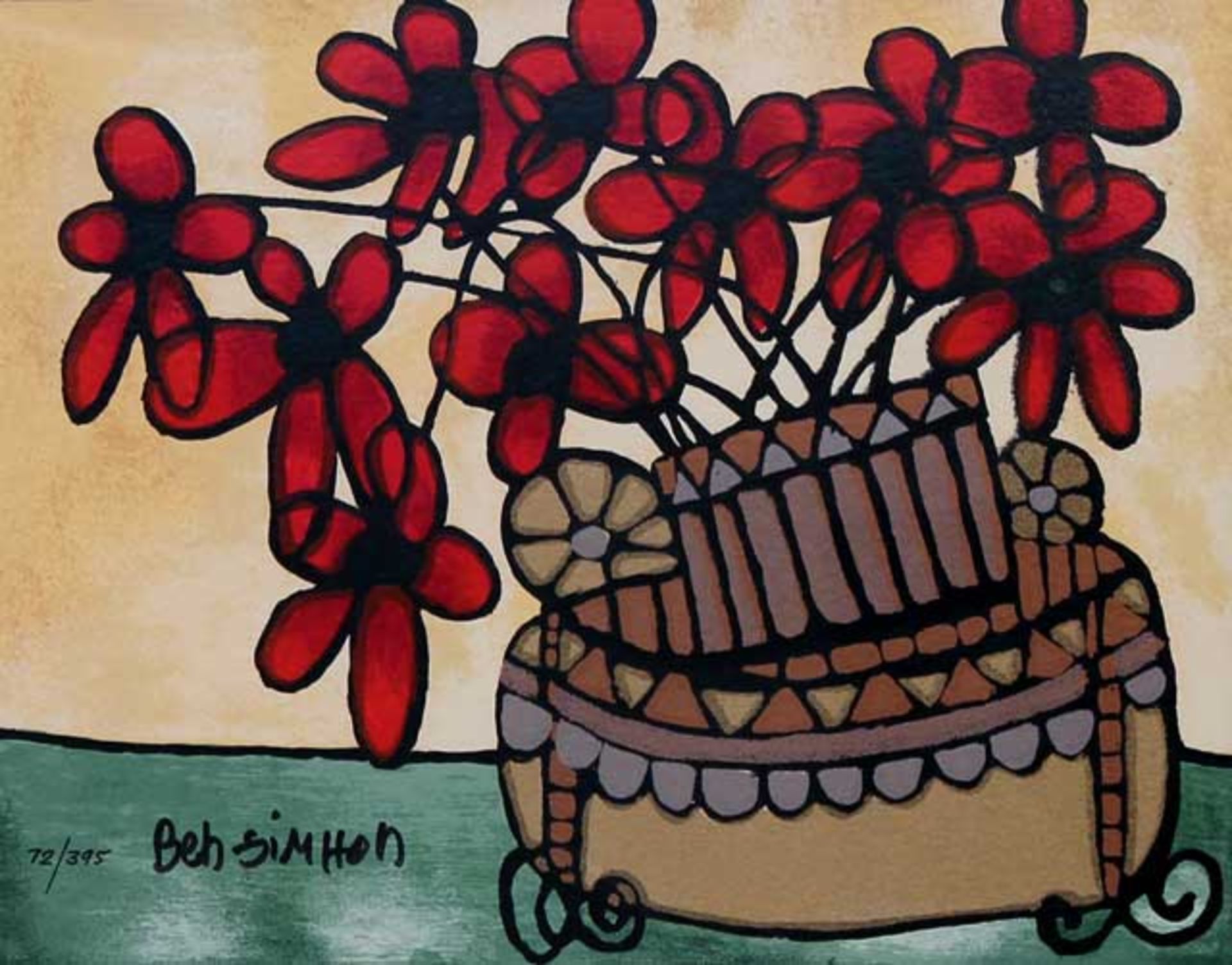 Avi Ben-Simhon Red Poppies - Image 2 of 3