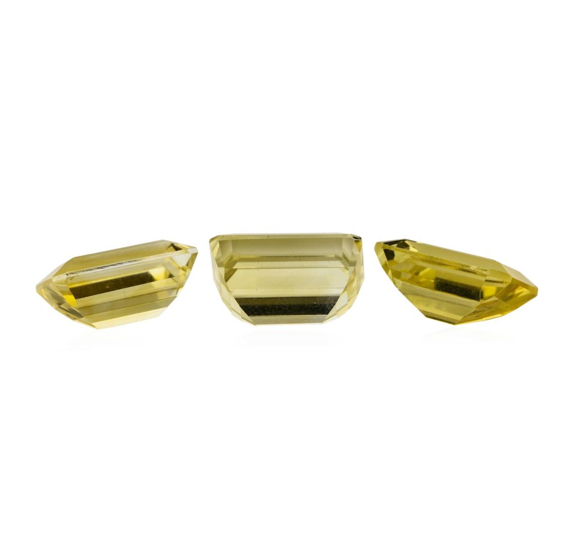 21.38ctw.Natural Emerald Cut Citrine Quartz Parcel of Three - Image 2 of 3