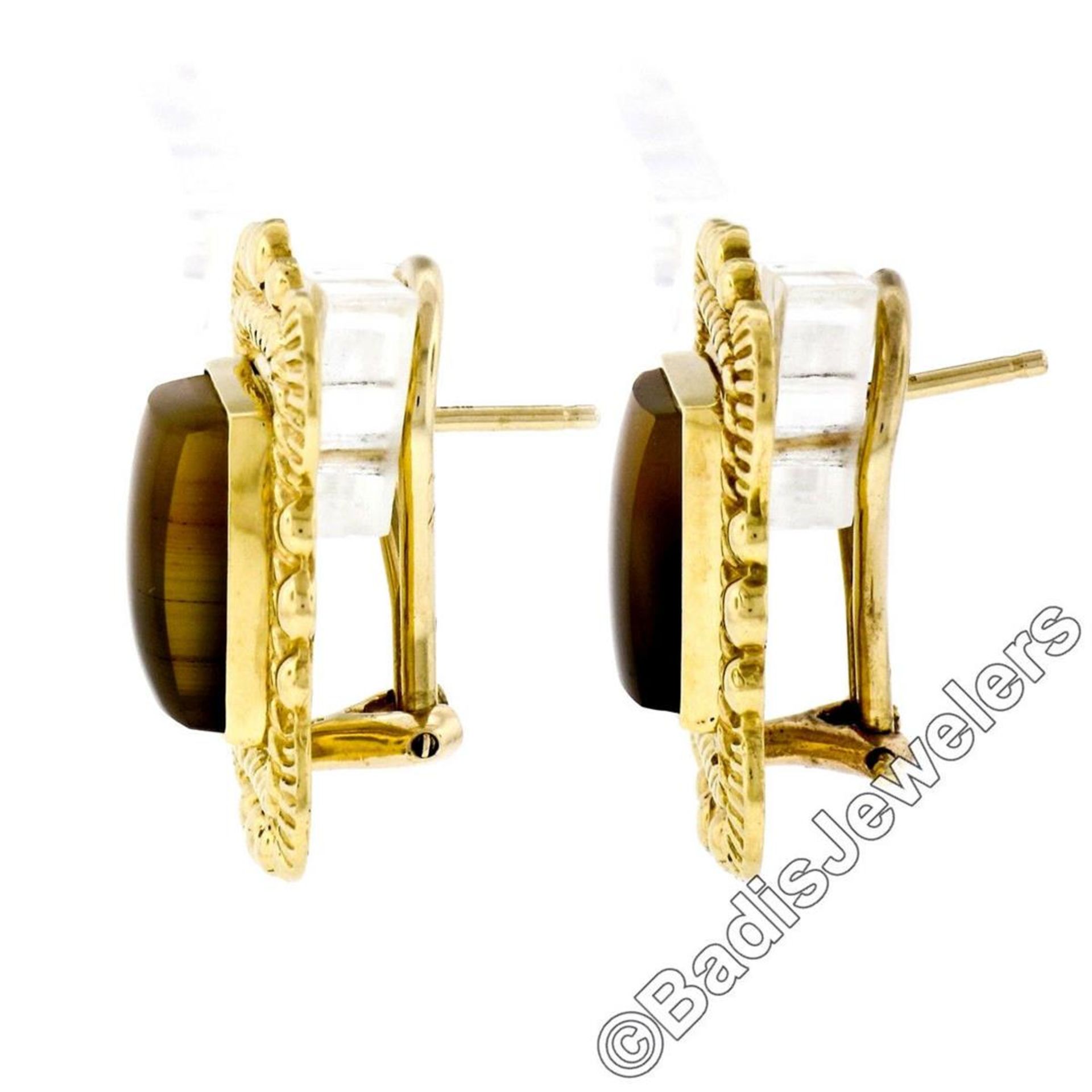 Scott Gauthier 18kt Yellow Gold Rectangular Banded Agate Earrings - Image 3 of 6