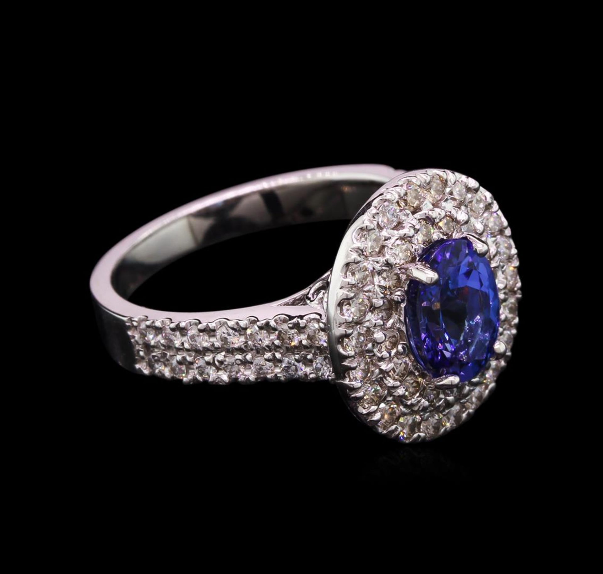 1.50 ctw Tanzanite and Diamond Ring - 14KT White Gold - Image 2 of 2