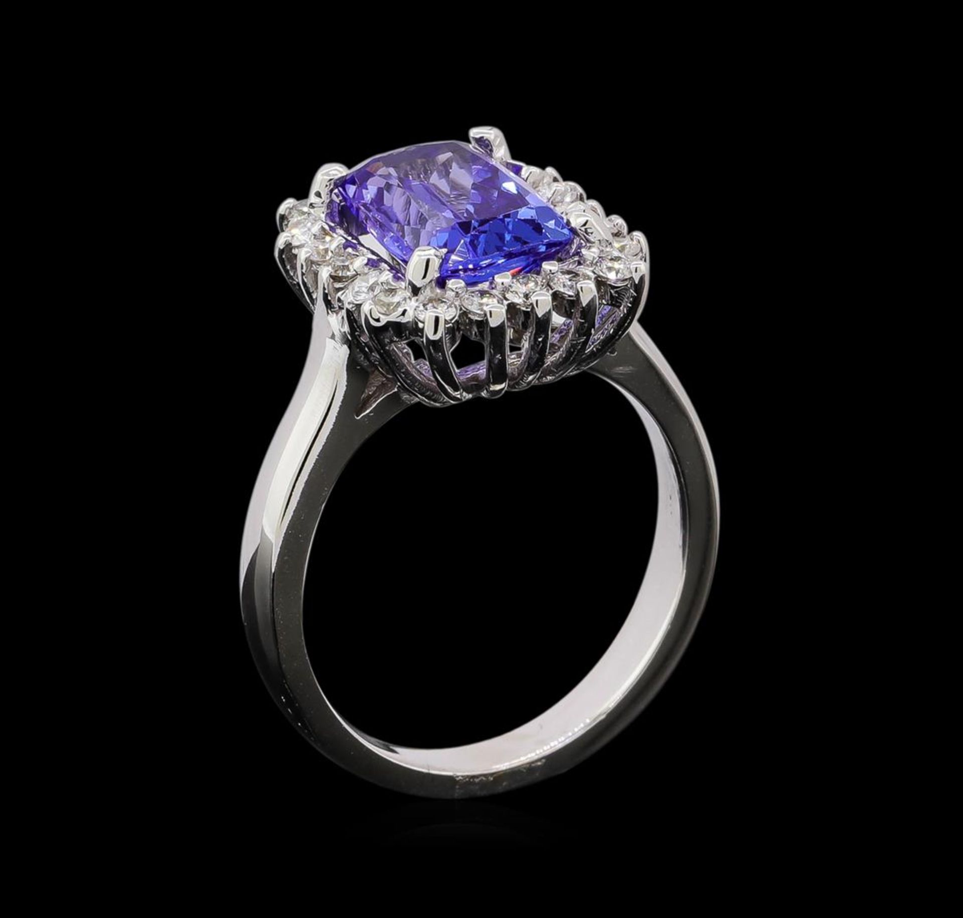 3.25 ctw Tanzanite and Diamond Ring - 14KT White Gold - Image 4 of 4