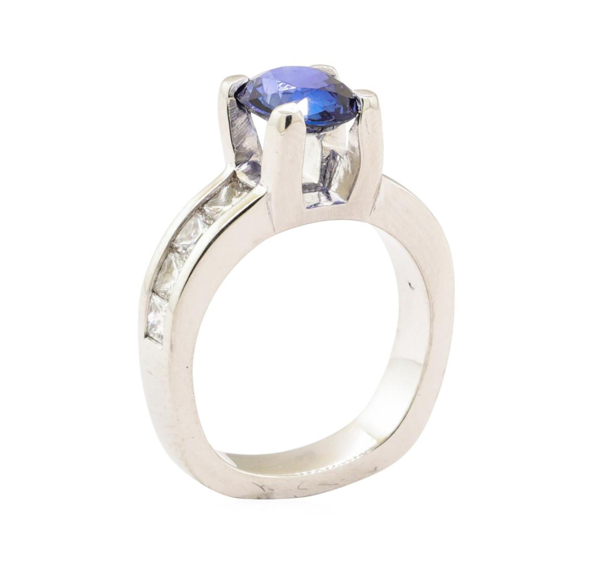 3.01 ctw Blue Sapphire And Diamond Ring - Platinum - Image 4 of 5