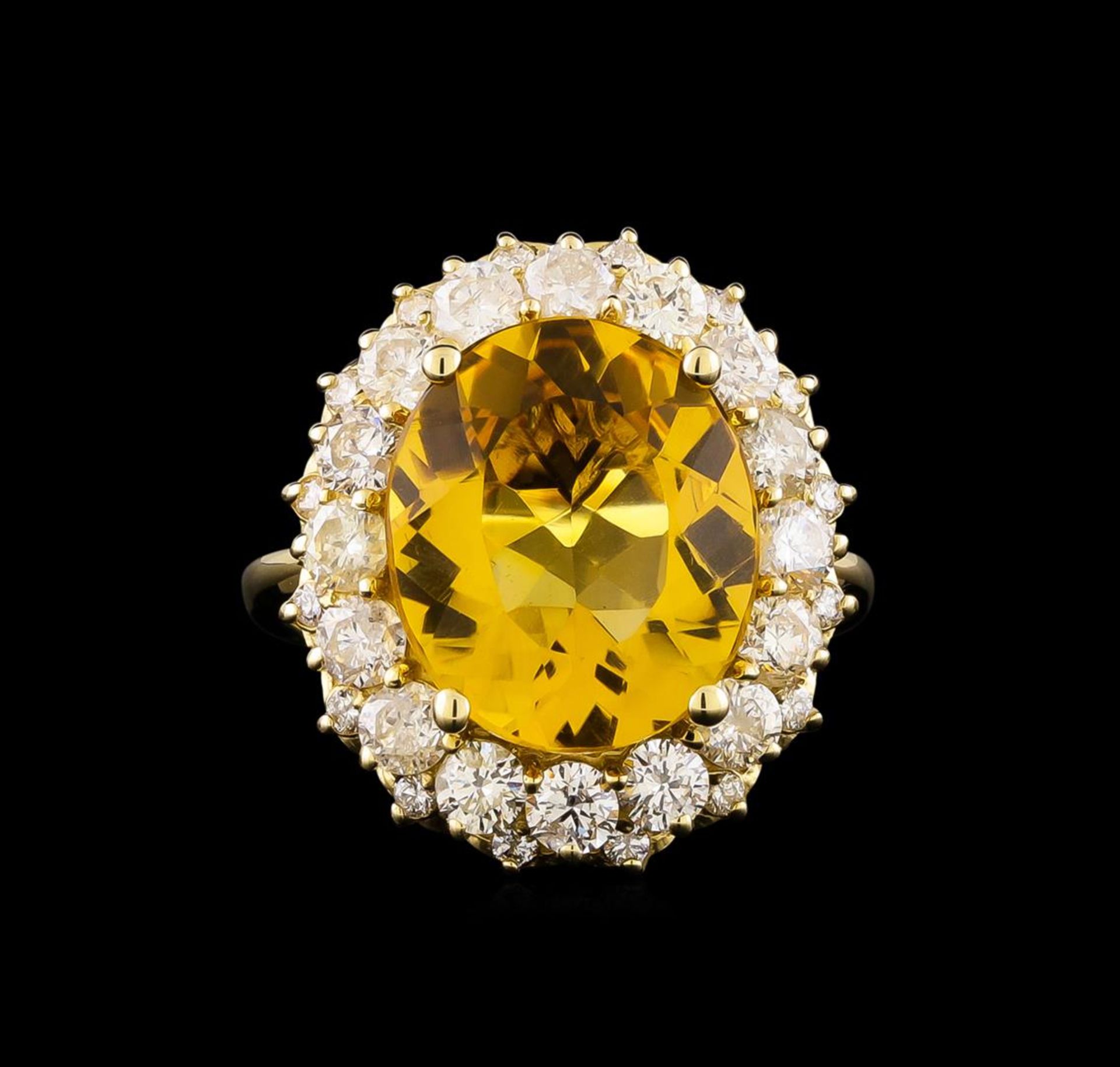 14KT Yellow Gold 6.17 ctw Citrine and Diamond Ring - Image 2 of 5