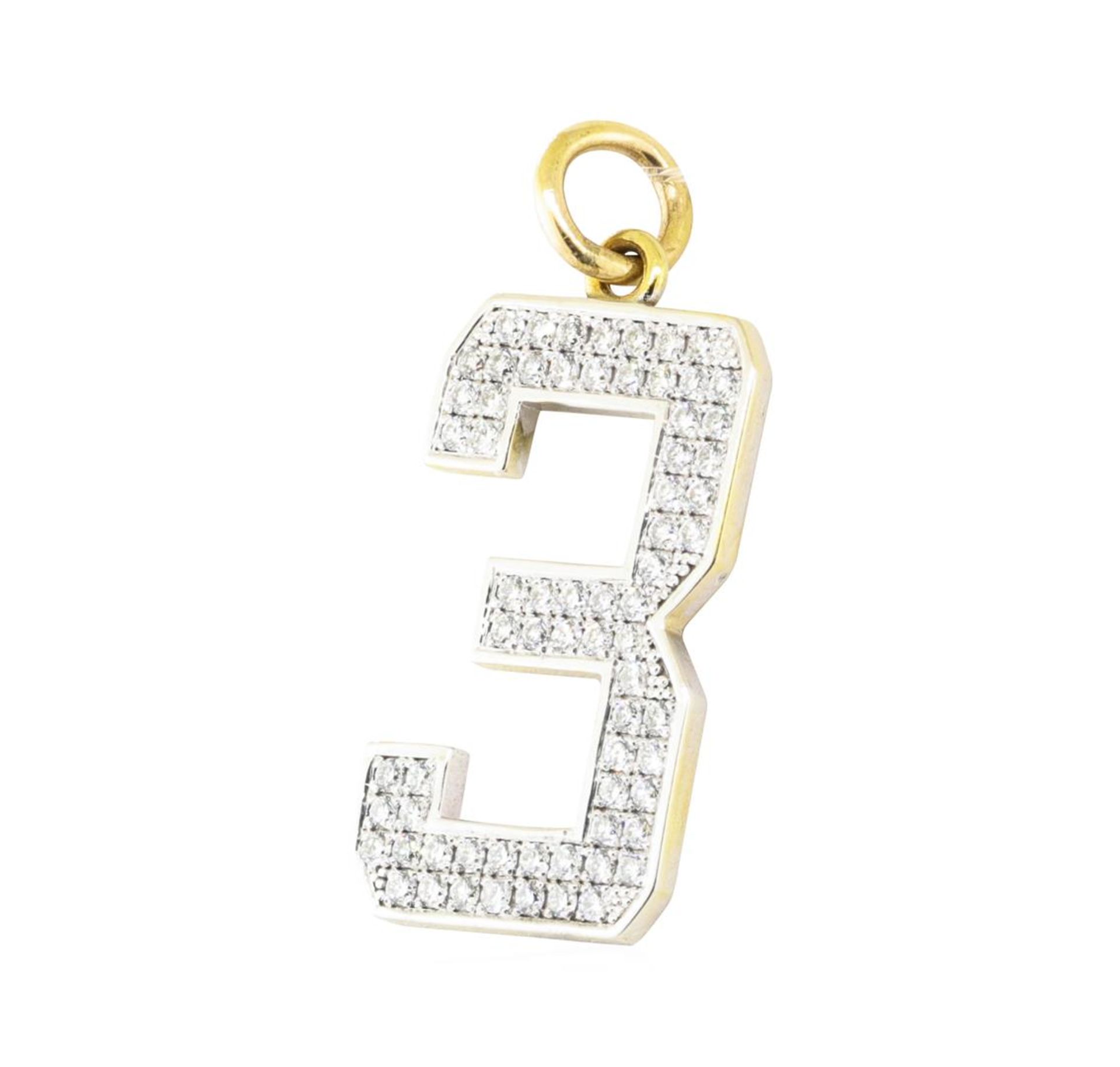 2.04ctw Diamond "3" Pendant - 14KT Yellow and White Gold - Image 2 of 2