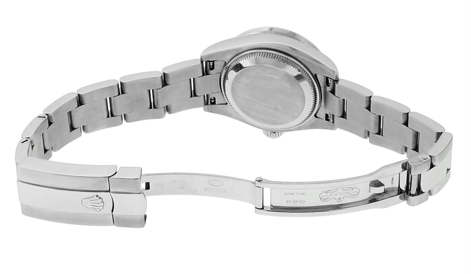 Rolex Ladies Stainless Steel Quickset Green String Diamond Datejust Wristwatch - Image 8 of 9