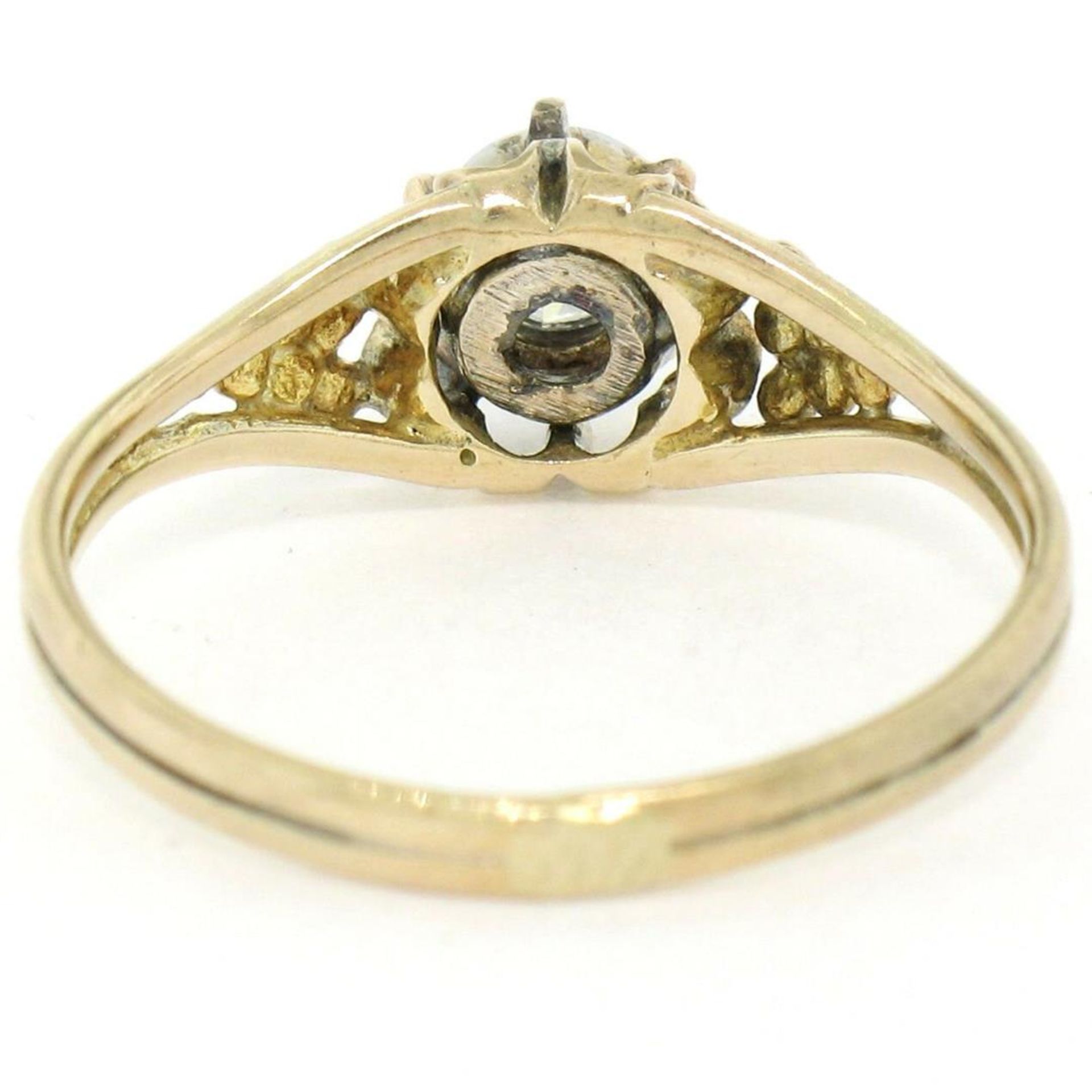 Antique 14kt Yellow and White Gold 0.30 ct Diamond Solitaire Ring - Image 6 of 8