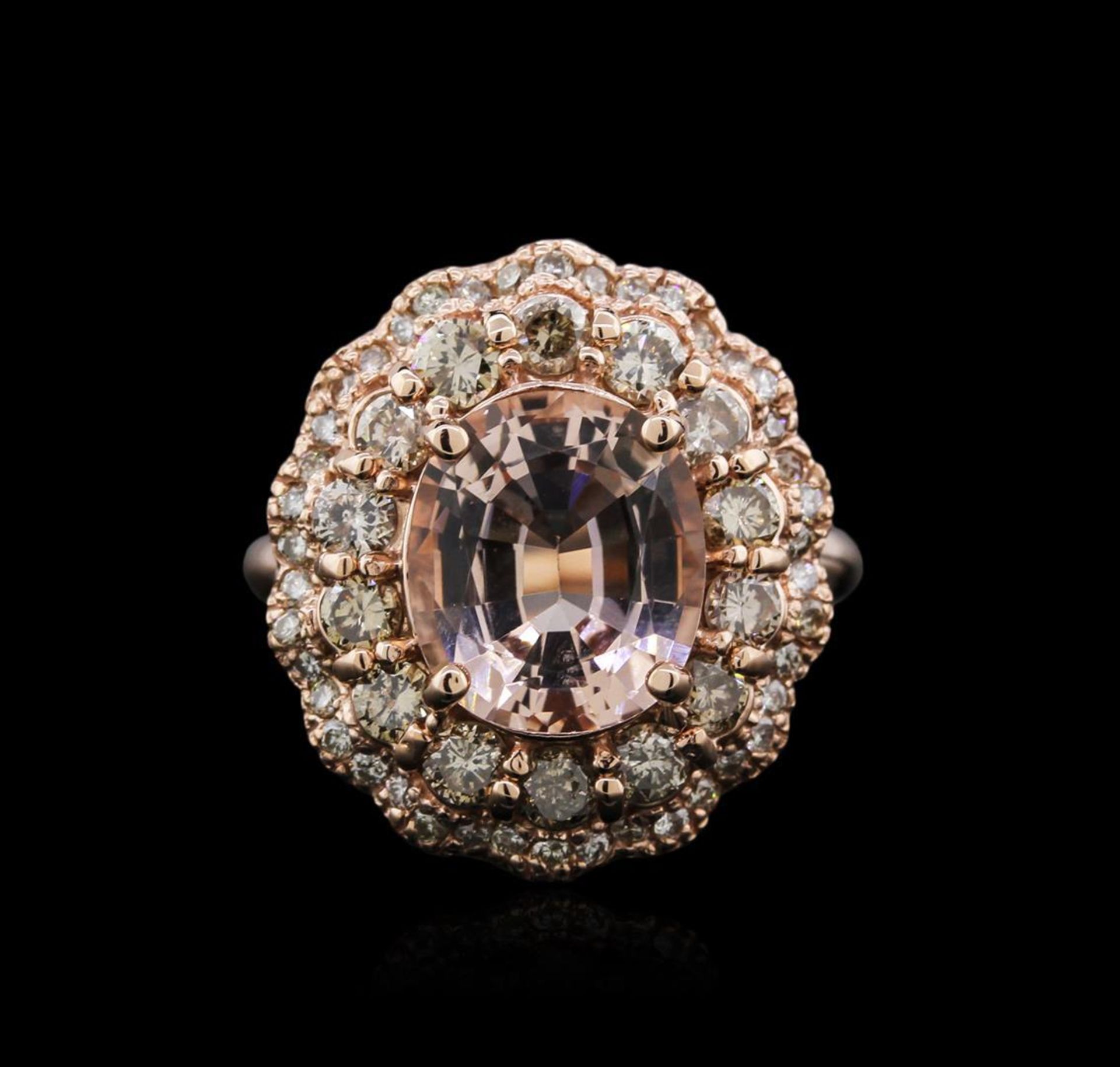 14KT Rose Gold 3.13 ctw Morganite and Diamond Ring - Image 2 of 4