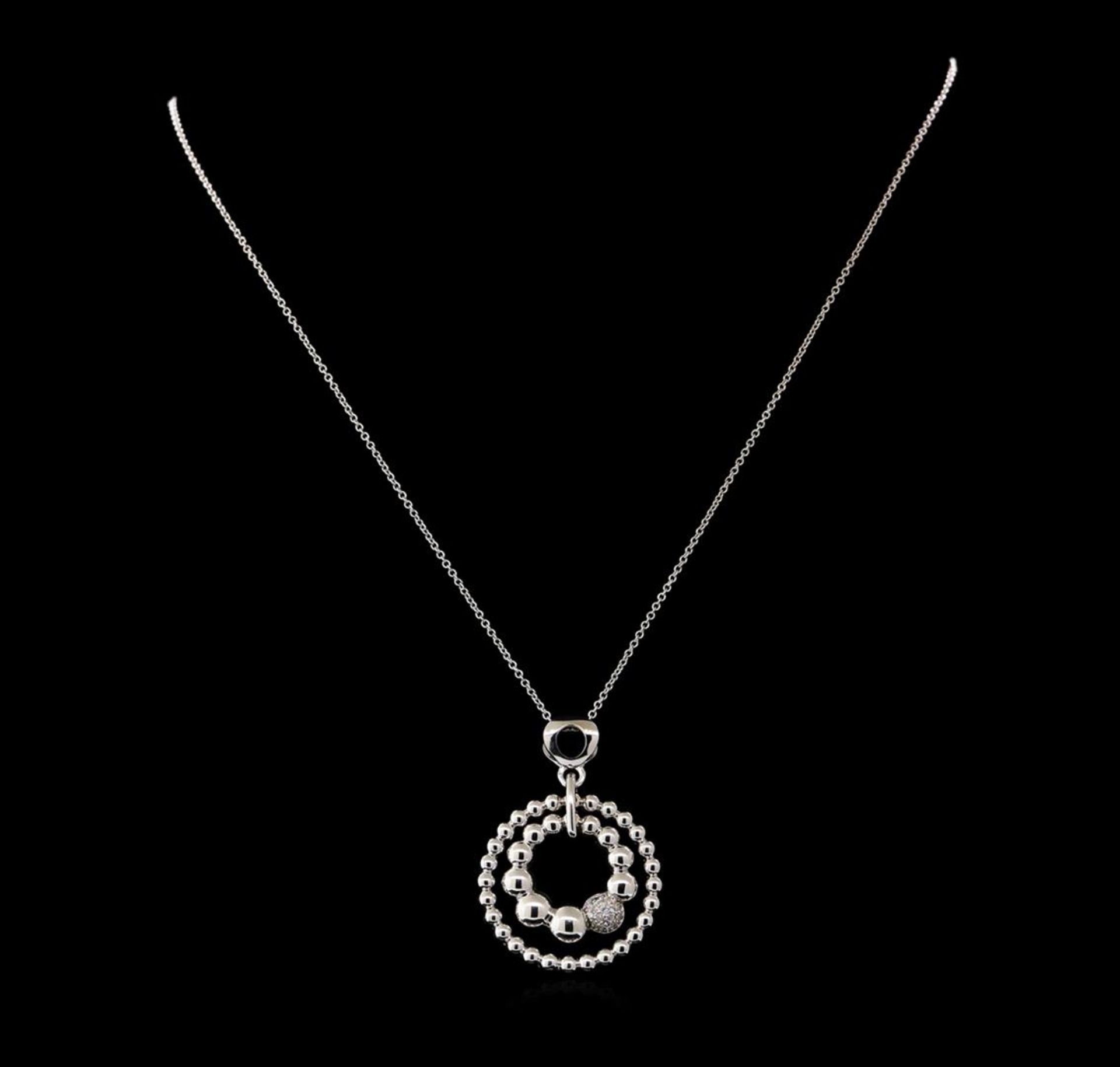 0.12 ctw Diamond Pendant With Chain - 14KT White Gold - Image 2 of 3