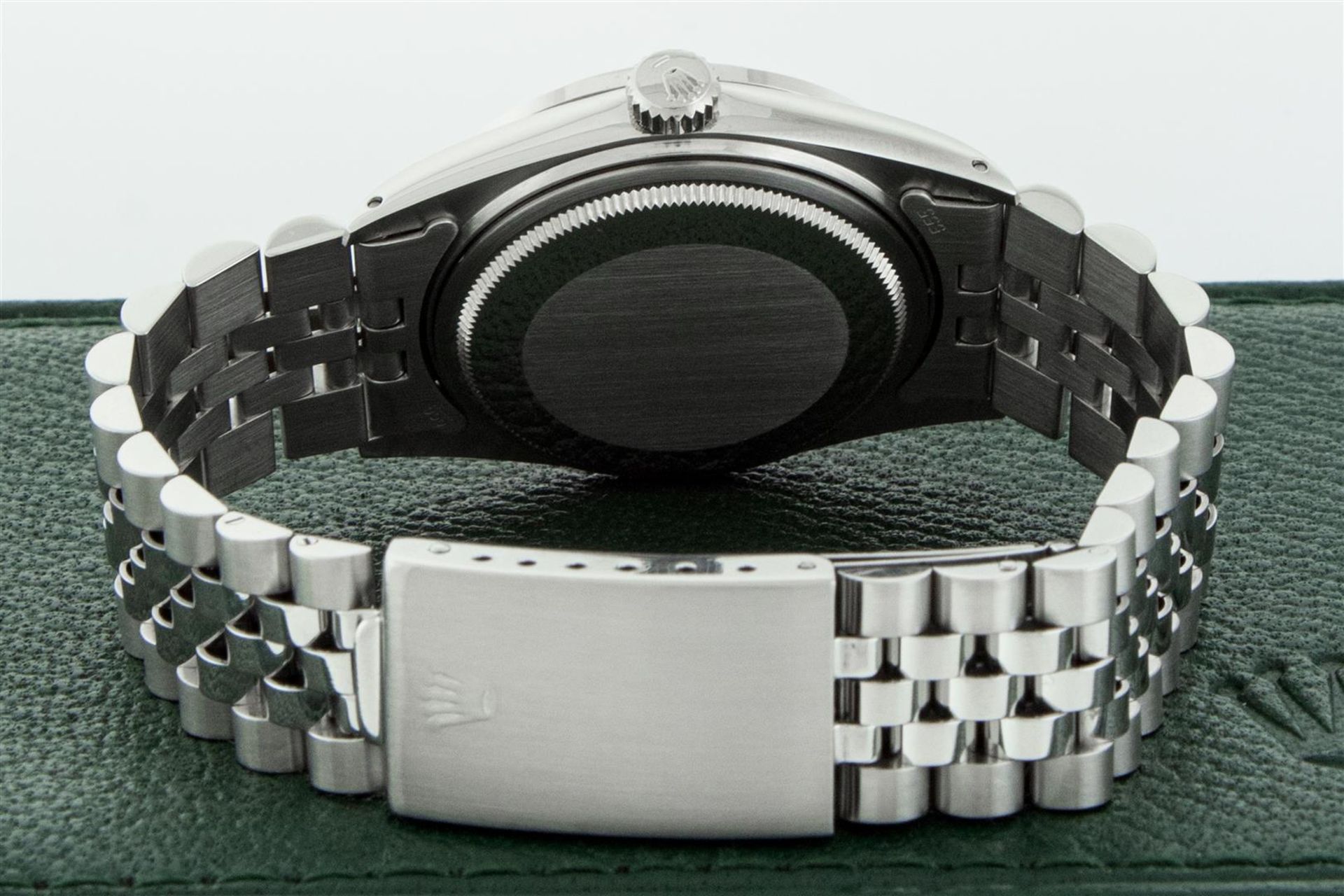 Rolex Mens Stainless Steel Black Baguette Emerald Diamond 36MM Datejust Wristwat - Image 4 of 9