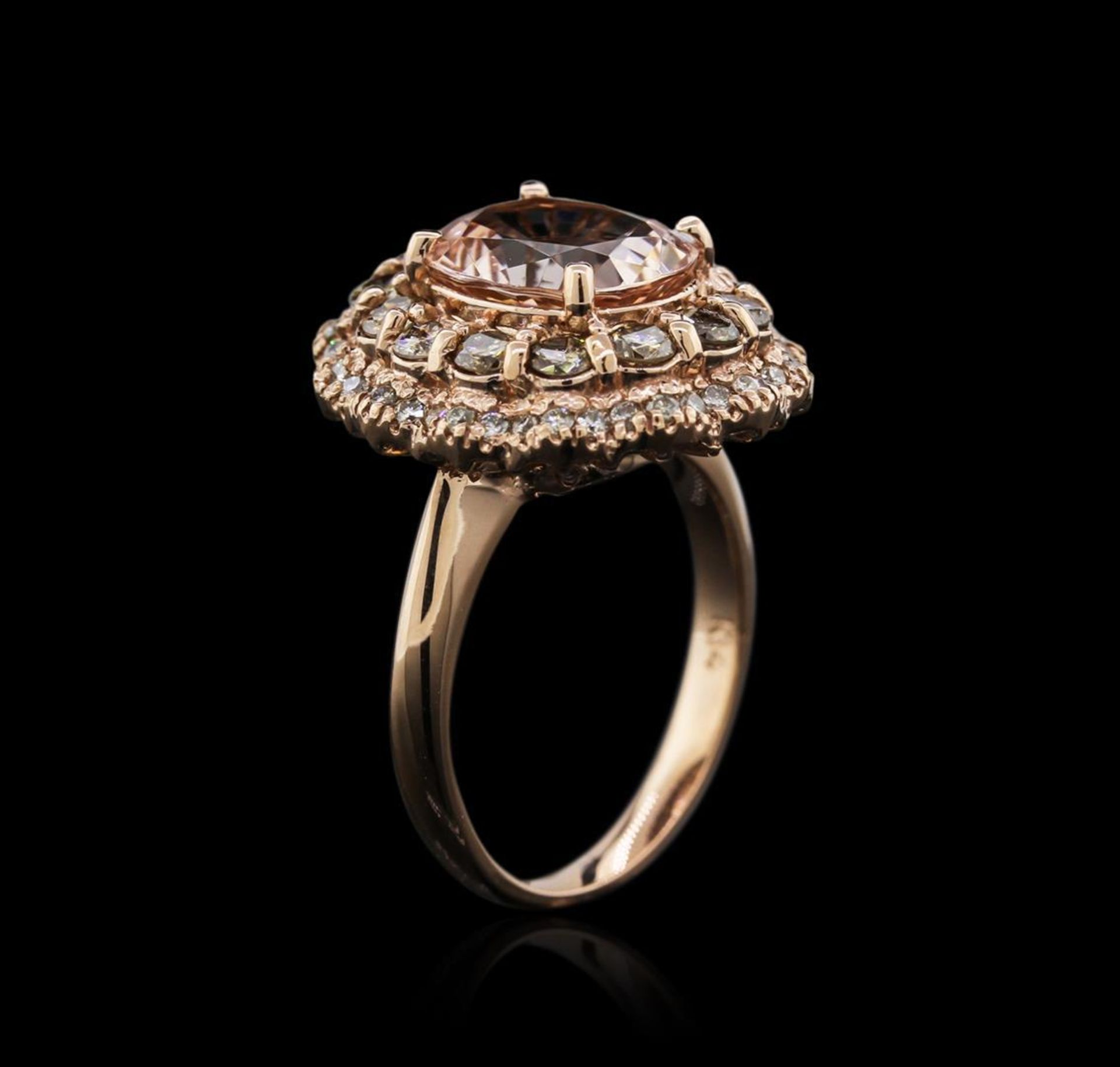 14KT Rose Gold 3.13 ctw Morganite and Diamond Ring - Image 3 of 4