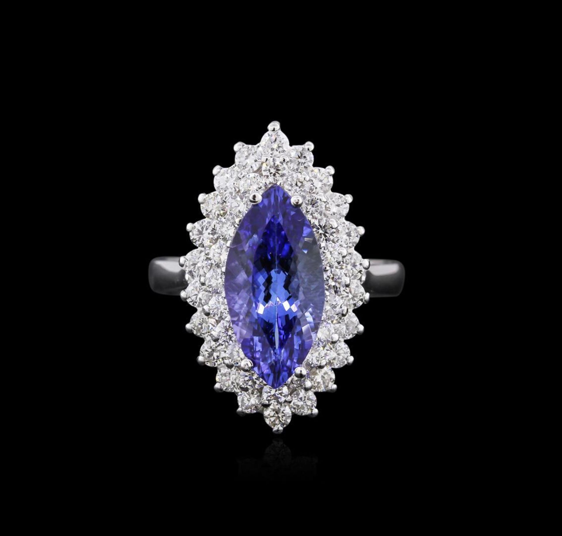 14KT White Gold 3.85 ctw Tanzanite and Diamond Ring - Image 2 of 4