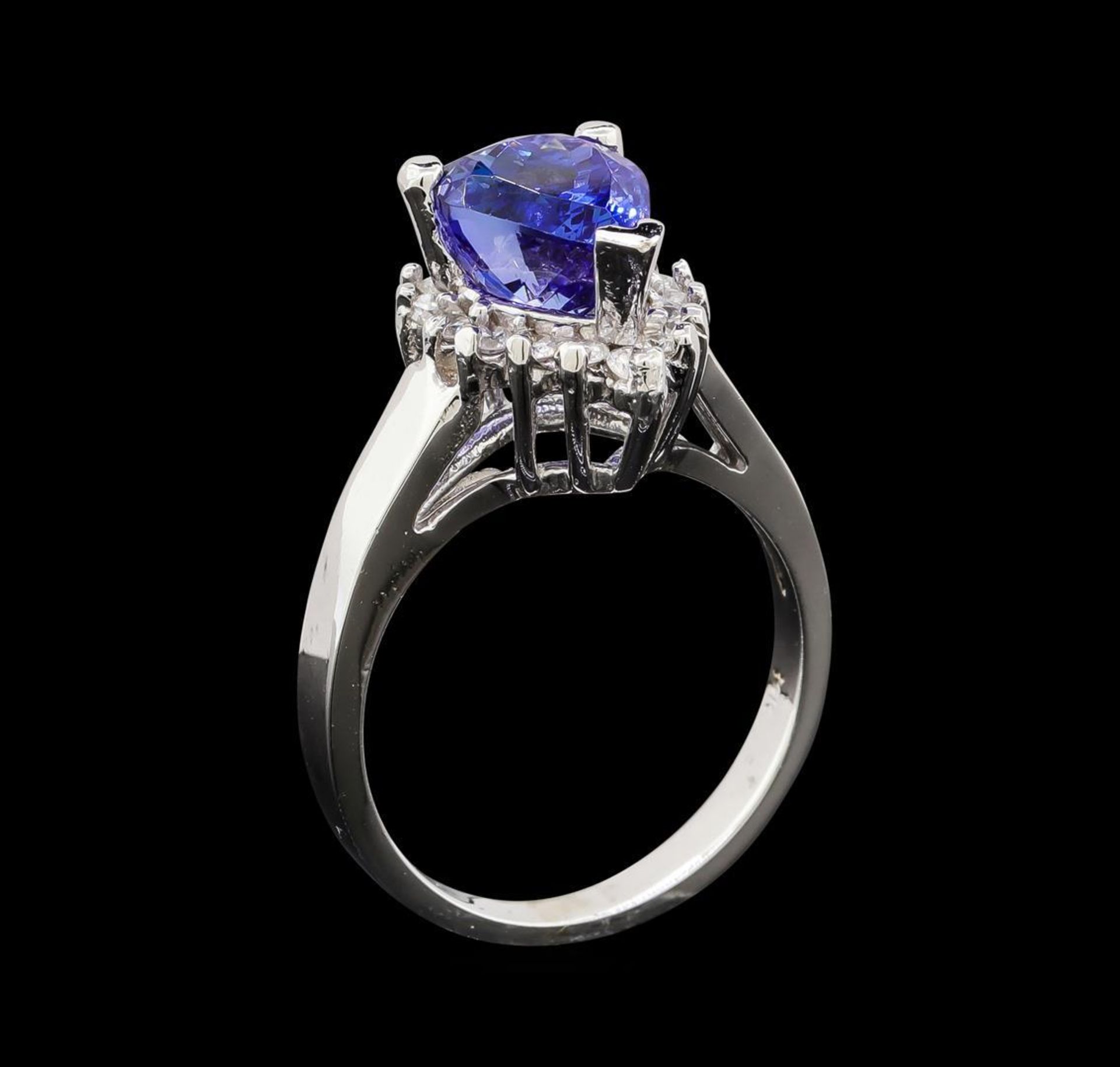 3.07 ctw Tanzanite and Diamond Ring - 14KT White Gold - Image 4 of 5