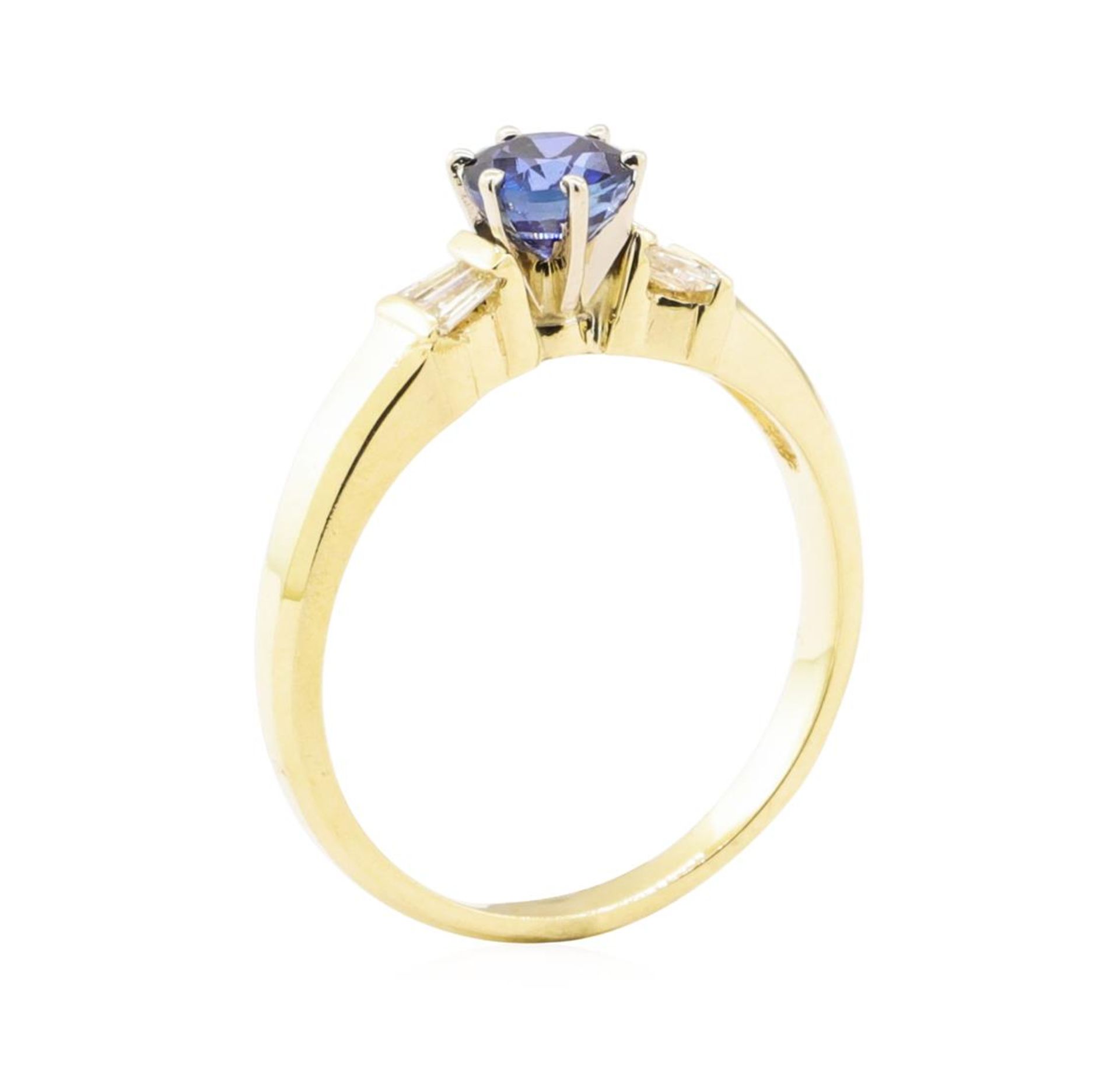 0.98ctw Blue Sapphire and Diamond Ring - 14KT Yellow Gold - Image 4 of 4