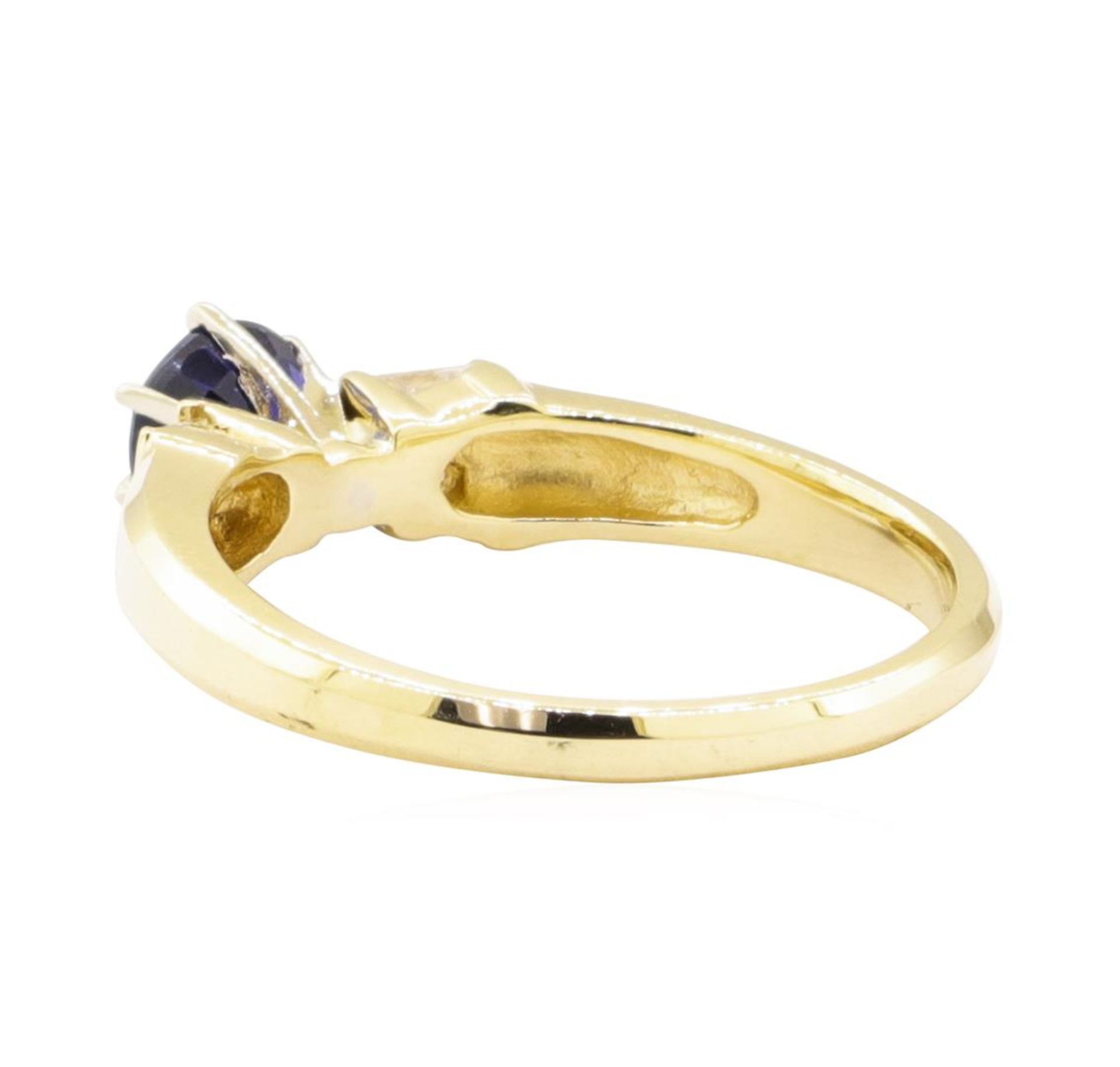 0.98ctw Blue Sapphire and Diamond Ring - 14KT Yellow Gold - Image 3 of 4