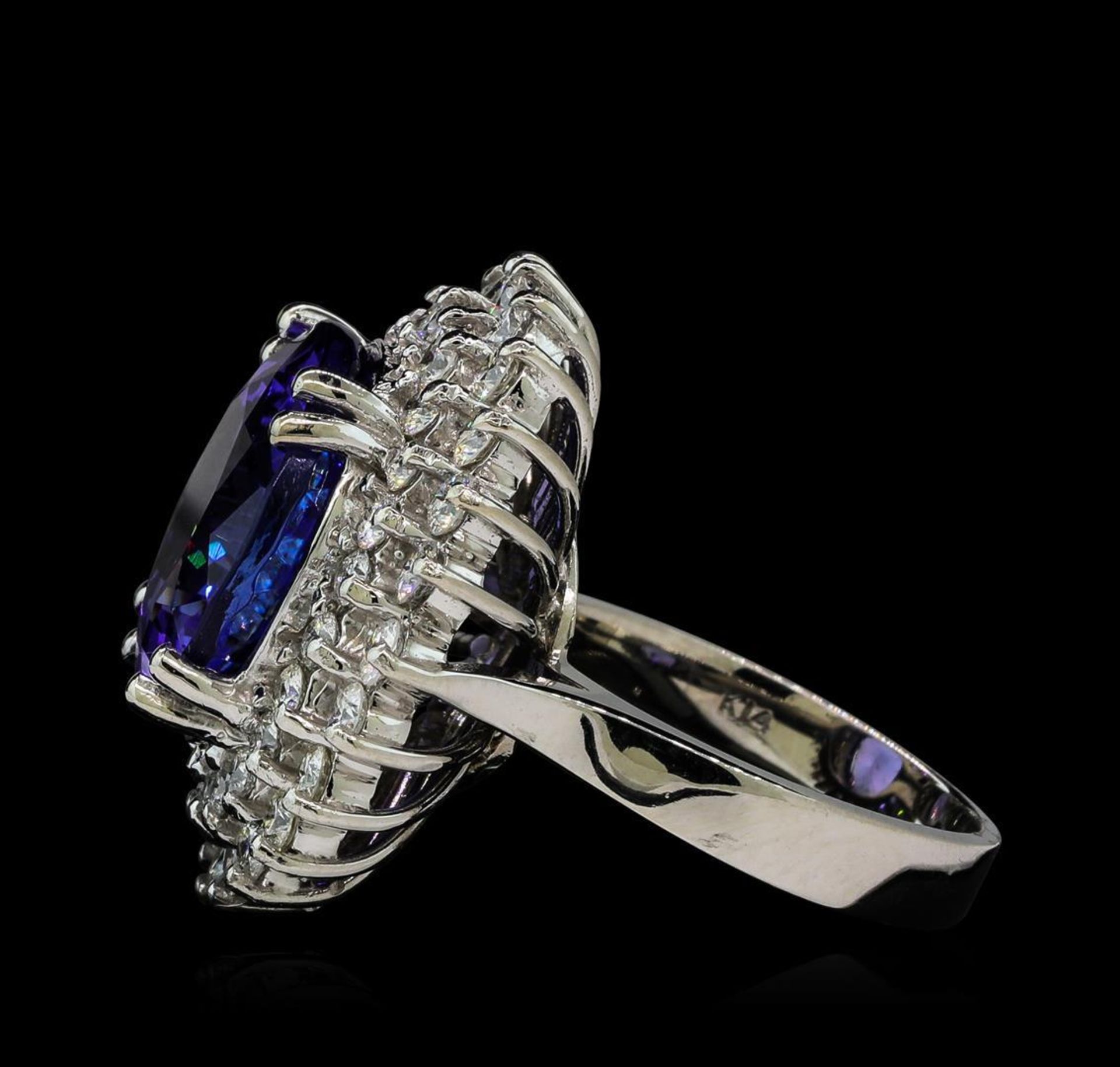 14.78 ctw Tanzanite and Diamond Ring - 14KT White Gold - Image 3 of 6