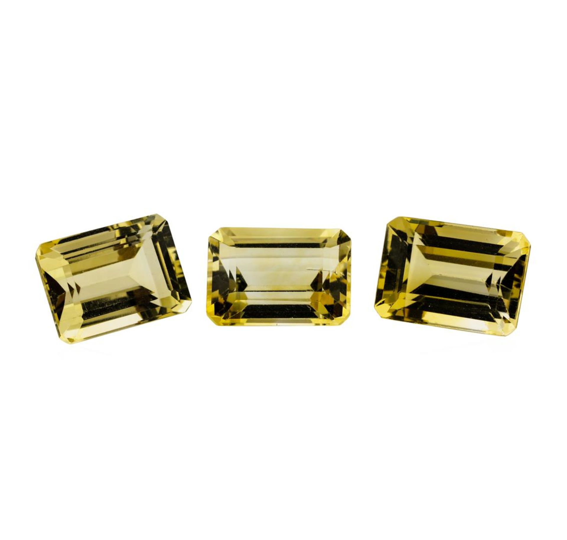 23.73ctw.Natural Emerald Cut Citrine Quartz Parcel of Three