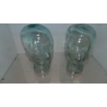 2x Glass Mannequin head