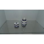 Royal Doulton Booths , Real old willow trinket pot and small vase 1981