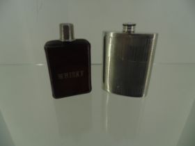 2 Whiskey hip flasks