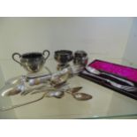 Selection of Silver plate & Sugar Bowl