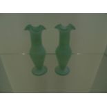 Murano italy 2 x green Vases