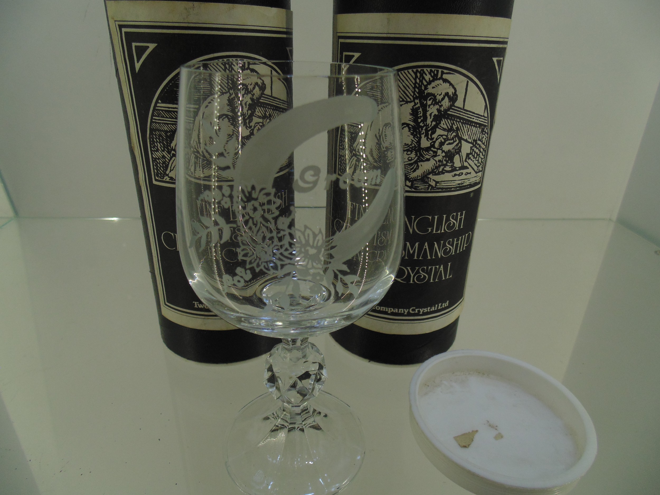 Fine English Wine Glasses With Bride and Groom - Image 3 of 3