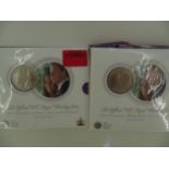 2 William and Catherine 5 pound coins