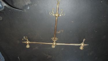 Large brass 3 light pendant