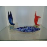 3 x murano glass fish
