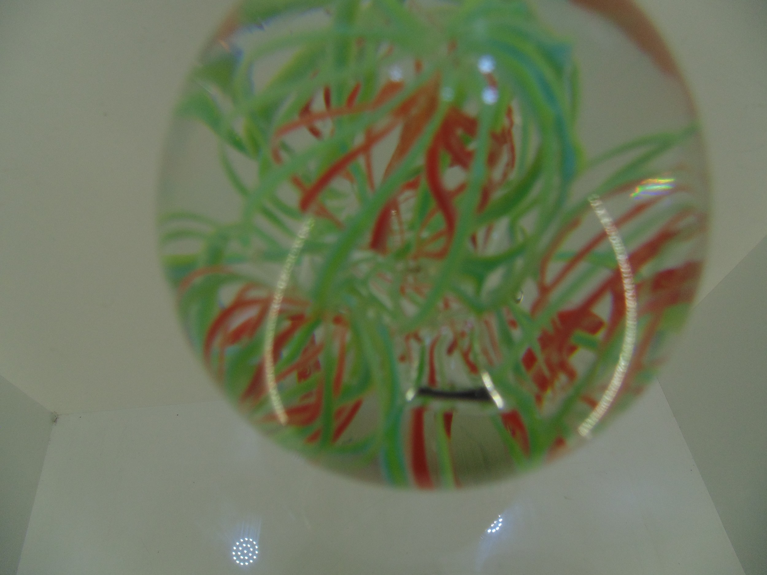 Glass green and red paperweight - Image 2 of 3