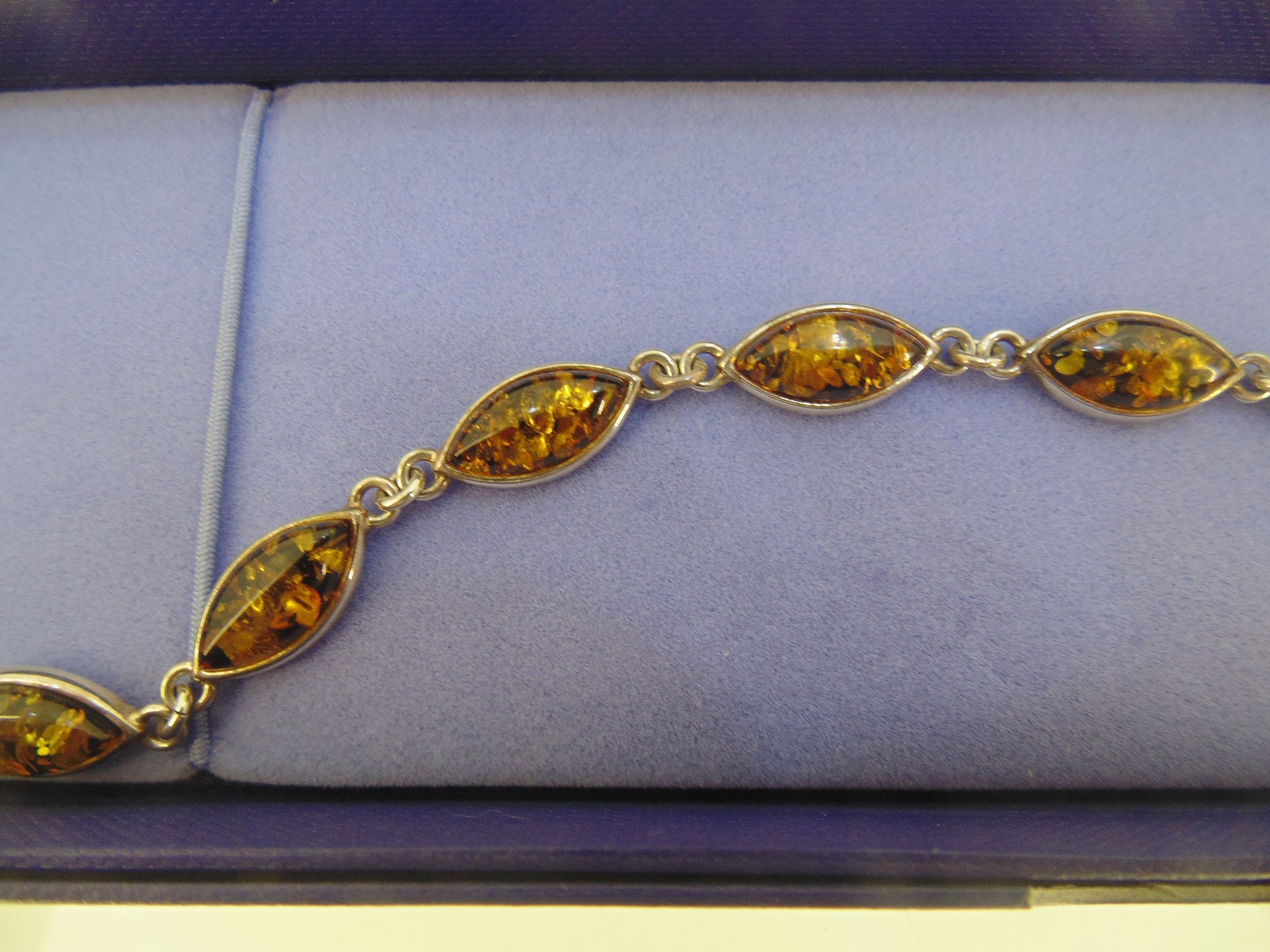 Silver And Amber Bracelet - Image 2 of 3