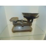 vintage weighing scales with weights