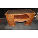 Reprodux Bevan Funnell Flamed Mahogany Serpentine front desk