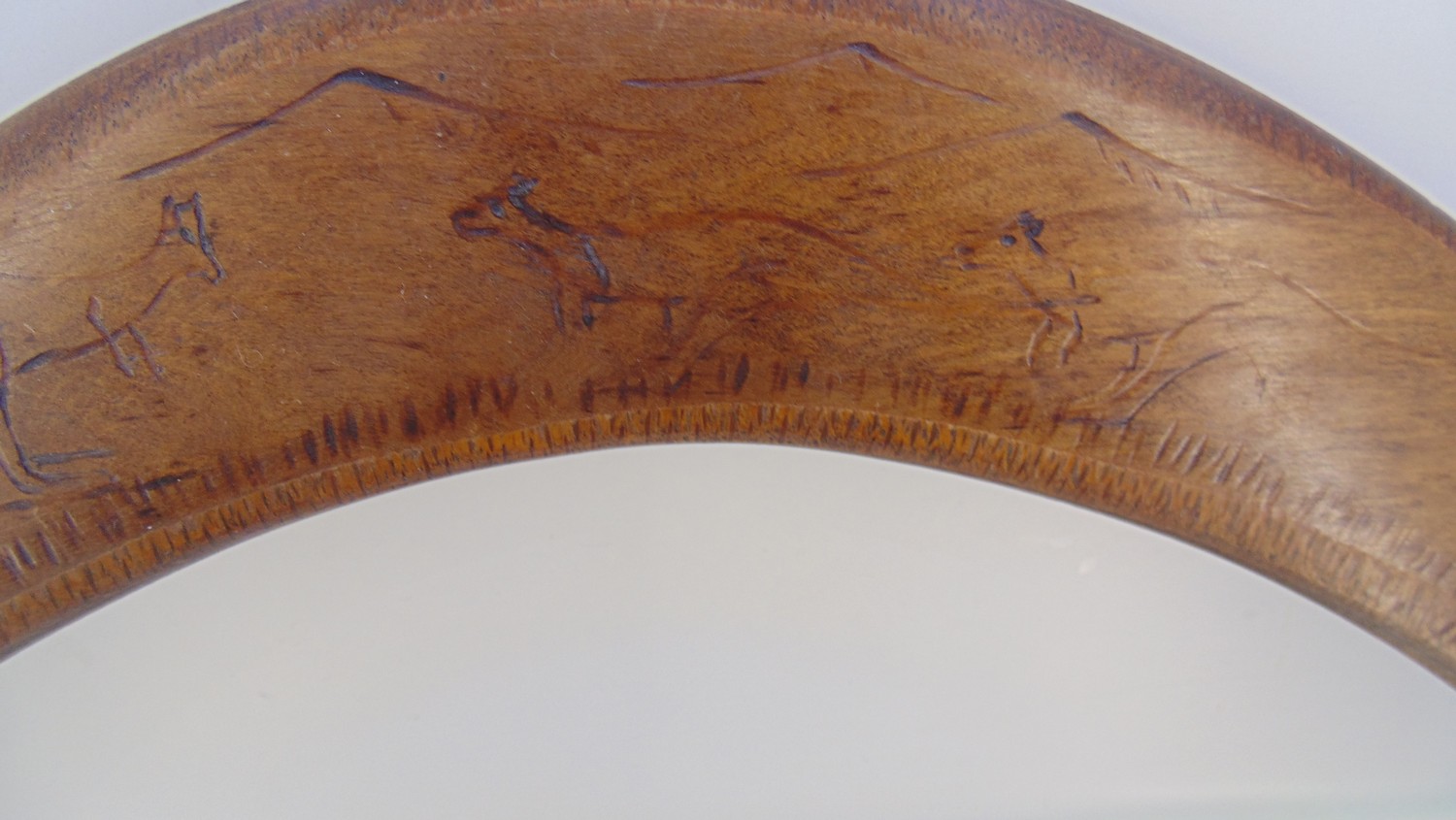 Boomerang engraved with kangaroos - Image 2 of 3