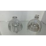 2 vintage glass hand blown wasp traps