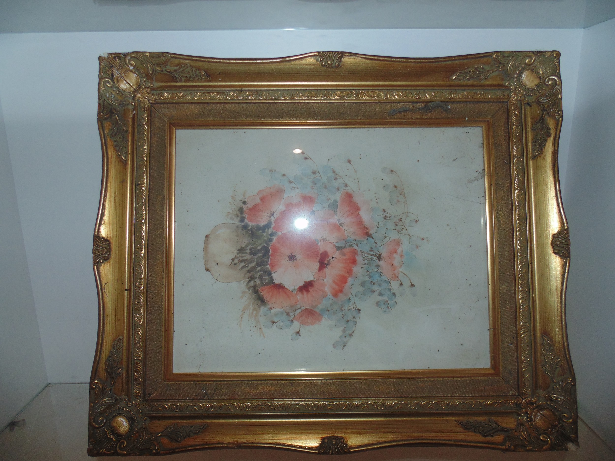 watercolour depicting poppies in a gilded frame signed C. Williams - Image 2 of 3