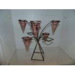 Art deco style candle arbour made from metal and glass