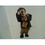 hand painted porcelain musical , moving clown