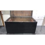 large antique wooden chest with opening to the top