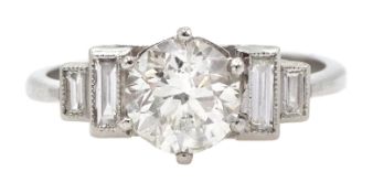 Art Deco style platinum ring