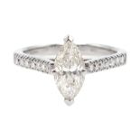 18ct white gold marquise cut diamond ring