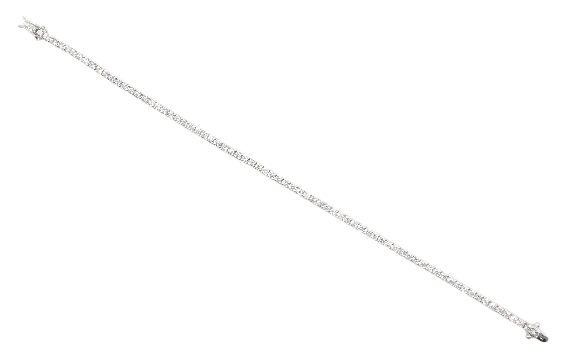 White gold round brilliant cut diamond line bracelet - Image 3 of 4