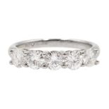 18ct white gold five stone round brilliant cut diamond ring