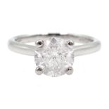 Platinum single stone diamond ring